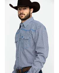Cowboy Hardware Men's Dobby Print Long Sleeve Western Shirt