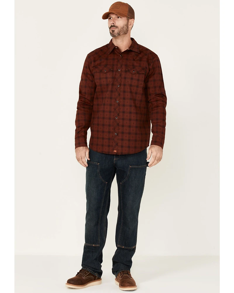 Cody James Men's FR Southwestern Plaid Print Long Sleeve Snap Work Shirt