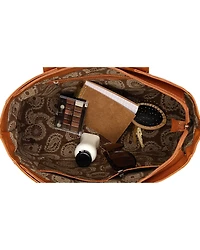 American West Chestnut Brown Mojave Canyon Large Zip Top Tote