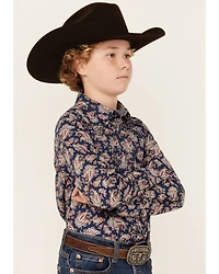 Cody James Boys' Grand Finale Paisley Print Long Sleeve Snap Western Shirt