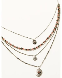 Shyanne Women's Strawberry Skies Layered Beaded Statement Necklace
