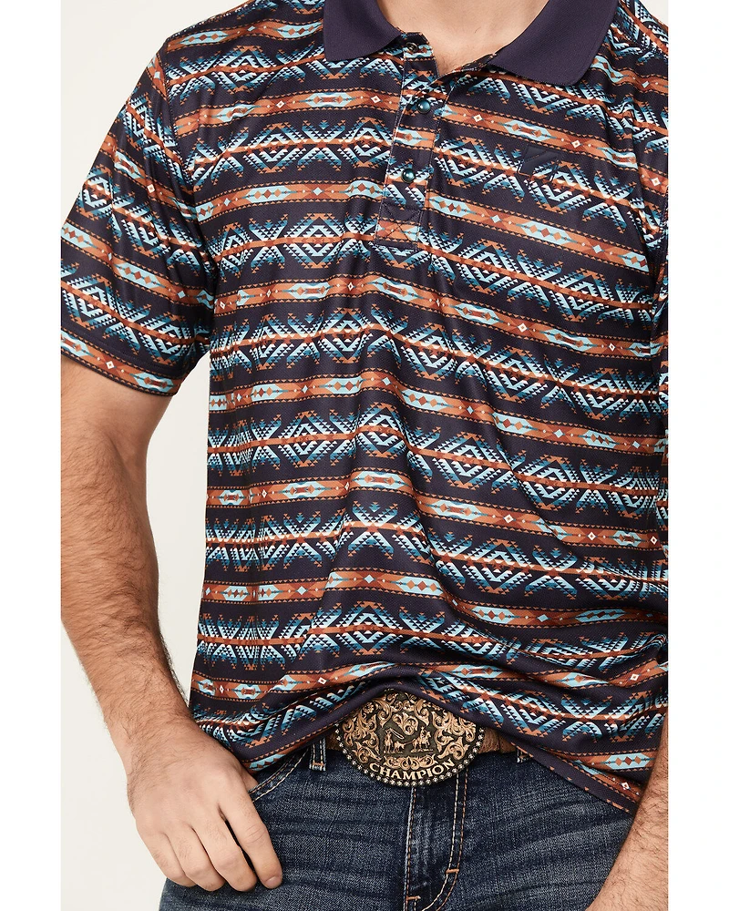 RANK 45® Men's Lusaka Southwestern Print Short Sleeve Polo Shirt