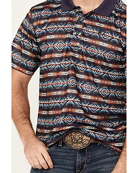 RANK 45® Men's Lusaka Southwestern Print Short Sleeve Polo Shirt