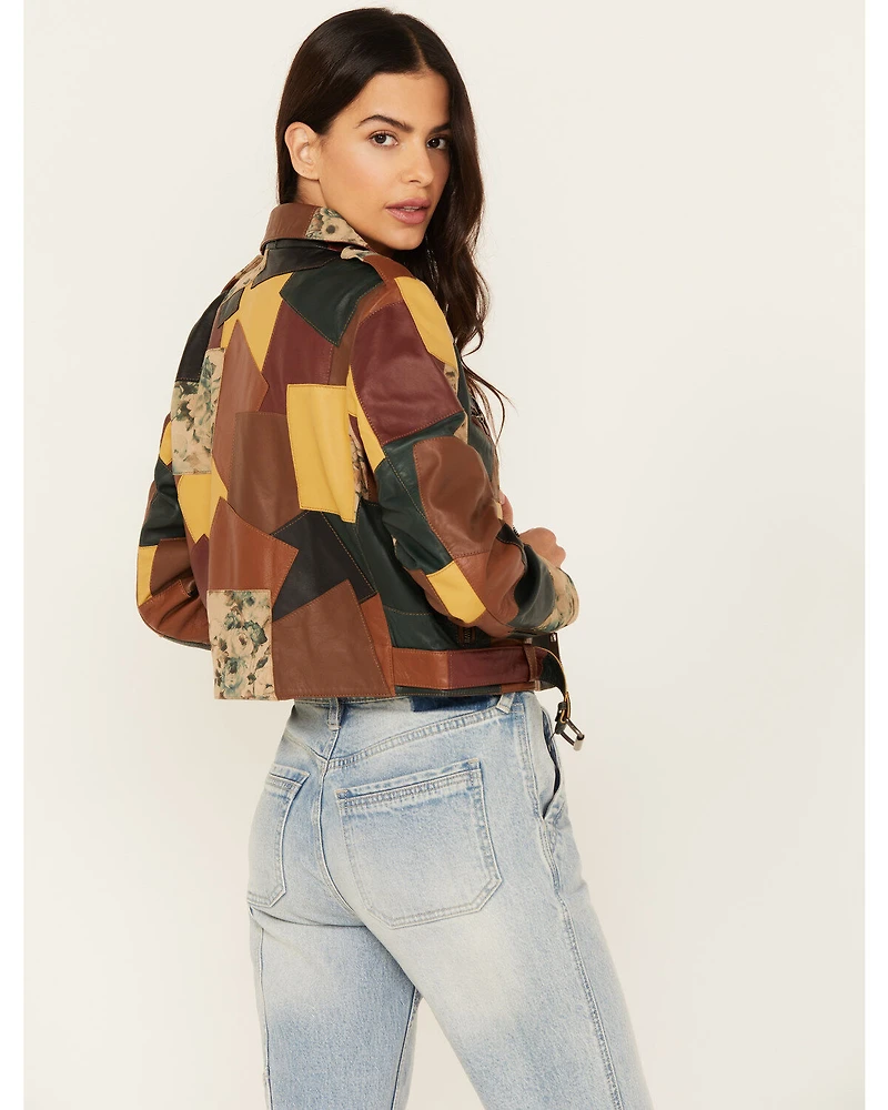 Cleo + Wolf Women's Patchwork Leather Jacket