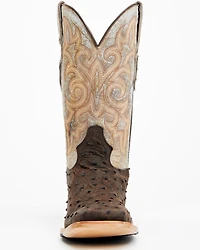 Tanner Mark Men's Exotic Full Quill Ostrich Western Boots - Broad Square Toe