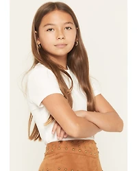 Fornia Girls' Faux Suede Fringe Skirt