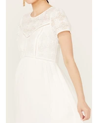Beyond The Radar Lace Front Mini Dress