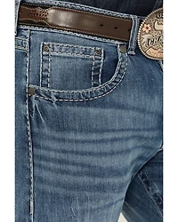 Rock 47 by Wrangler Men's Sand Springs Medium Wash Slim Bootcut Stretch Denim Jeans