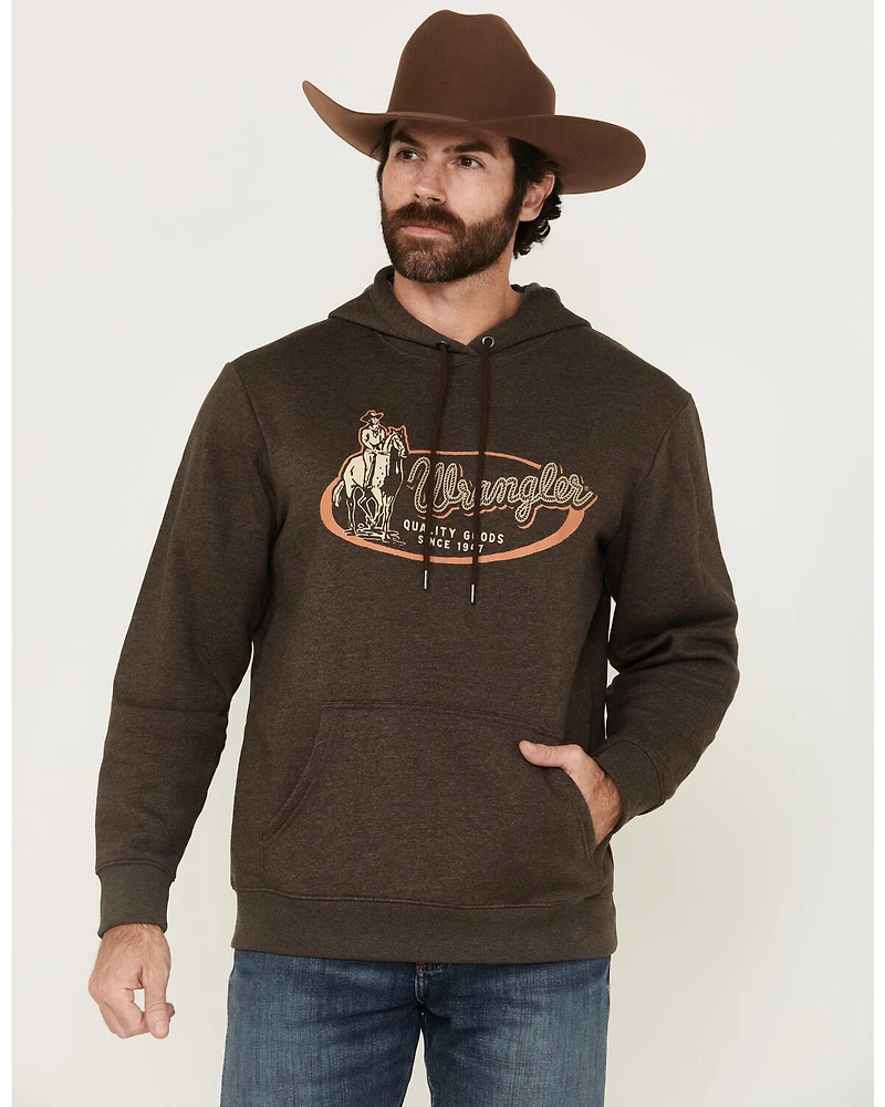 Wrangler Men's Cowboy and Rope Logo Graphic Hooded Sweatshirt