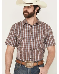 Gibson Trading Co Men's Mud Hole Plaid Print Short Sleeve Button-Down Western Shirt