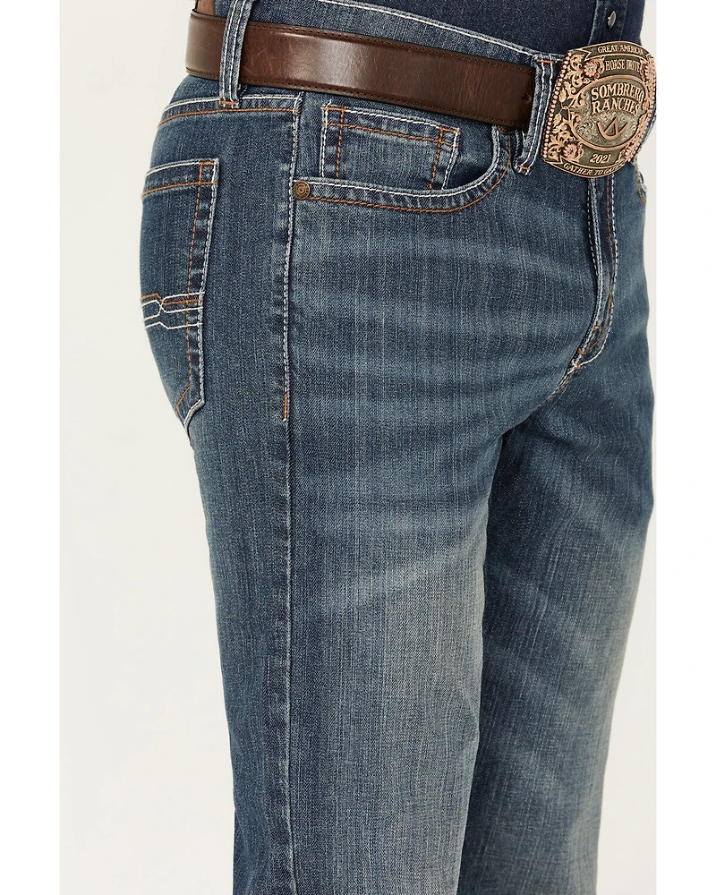 Cody James Men's Colton Wash Duke Relaxed Bootcut Stretch Denim Jeans