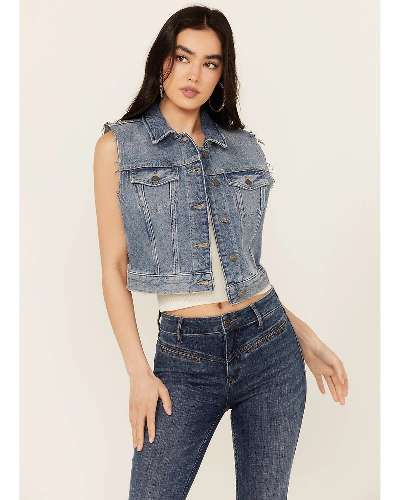 Idyllwind Women's Foster Cropped Denim Trucker Vest