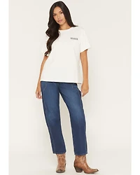 Wrangler Women's Rustlers Retreat Dark Wash High Rise Sleek Barrel Denim Jeans