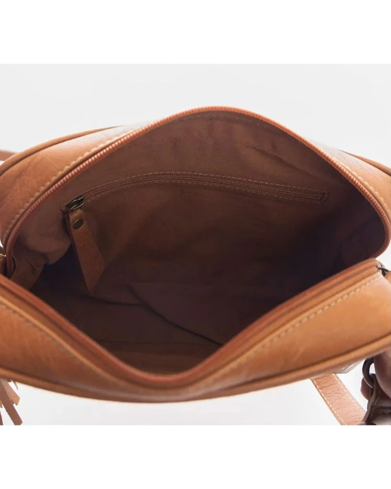 Myra Bag Women's Age Of The Steer Hand Tooled Crossbody Bag