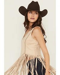Idyllwind Women's Monticello Fringe Faux Suede Studded Tank