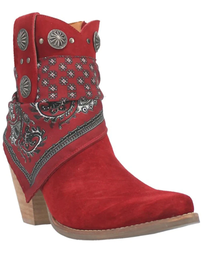 Dingo Women's Suede Bandida Western Booties - Round Toe