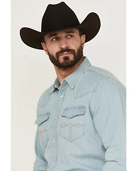 Cody James Men's Frosty Light Wash Long Sleeve Snap Denim Western Shirt