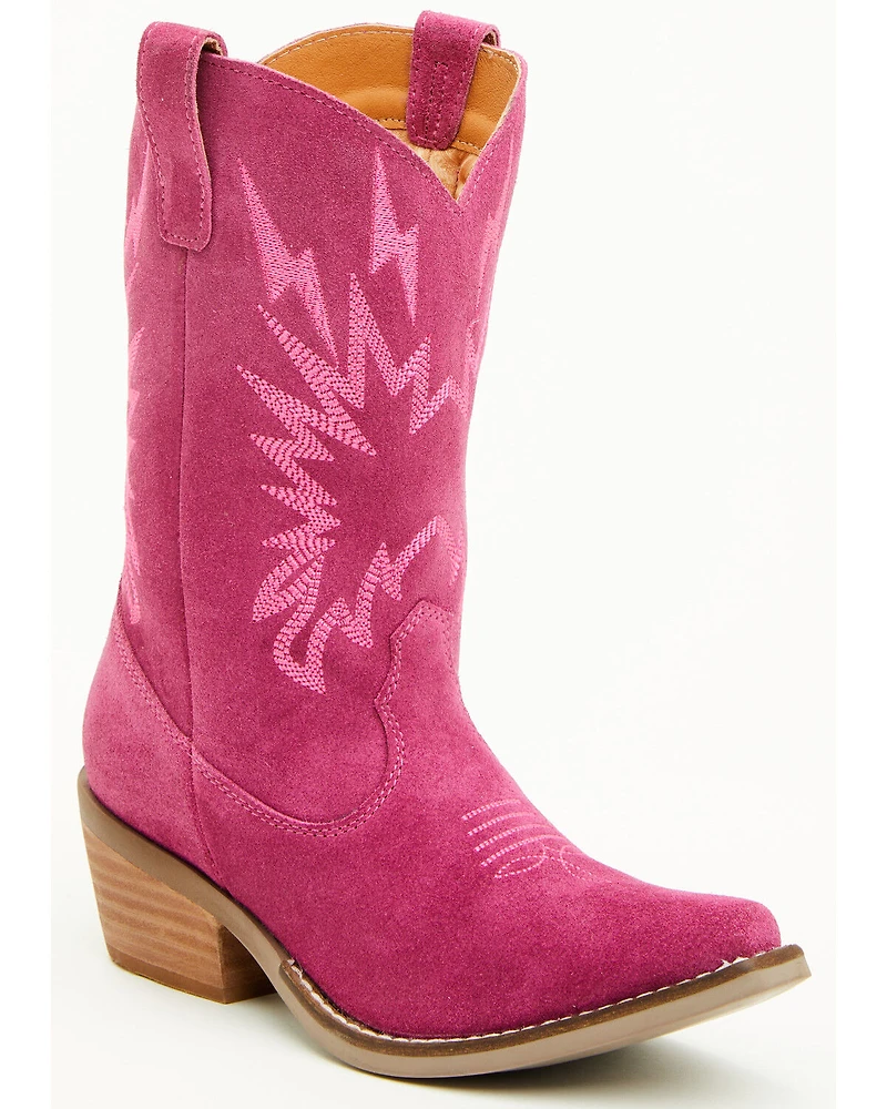Dingo Little Girls' Thunder Road Suede Western Boots - Snip Toe
