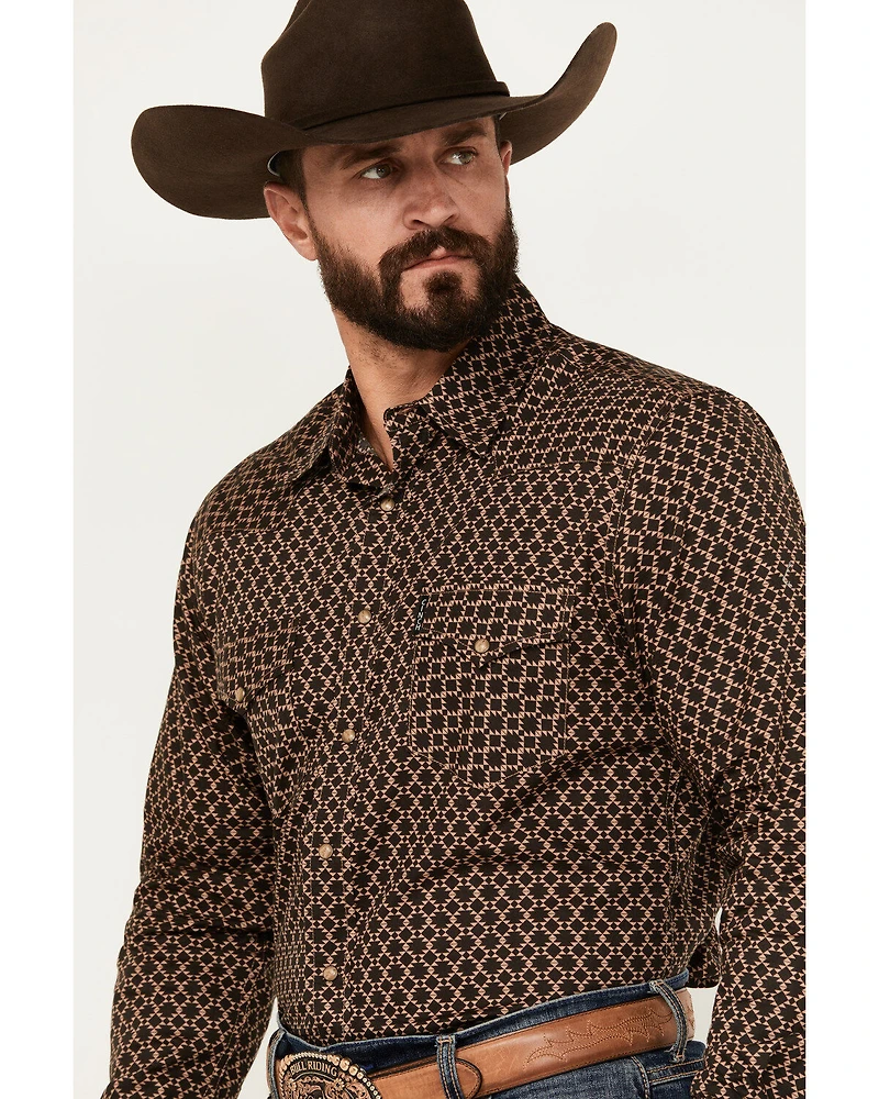 Cinch Men's Southwestern Geo Print Long Sleeve Snap Shirt