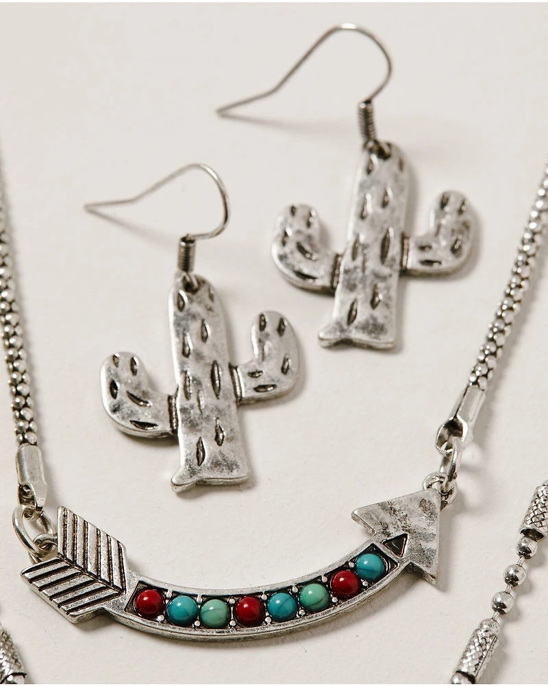 Shyanne Women's Wild Soul Layered Multi Charm Jewelry Set -2 Piece