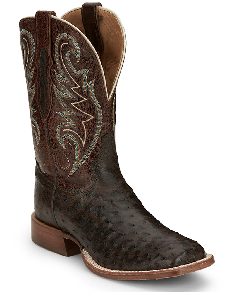 Tony Lama Men's Sienna Exotic Full-Quill Ostrich Western Boots - Broad Square Toe