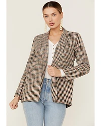 Sadie & Sage Women's Harmless Banter Plaid Print Blazer