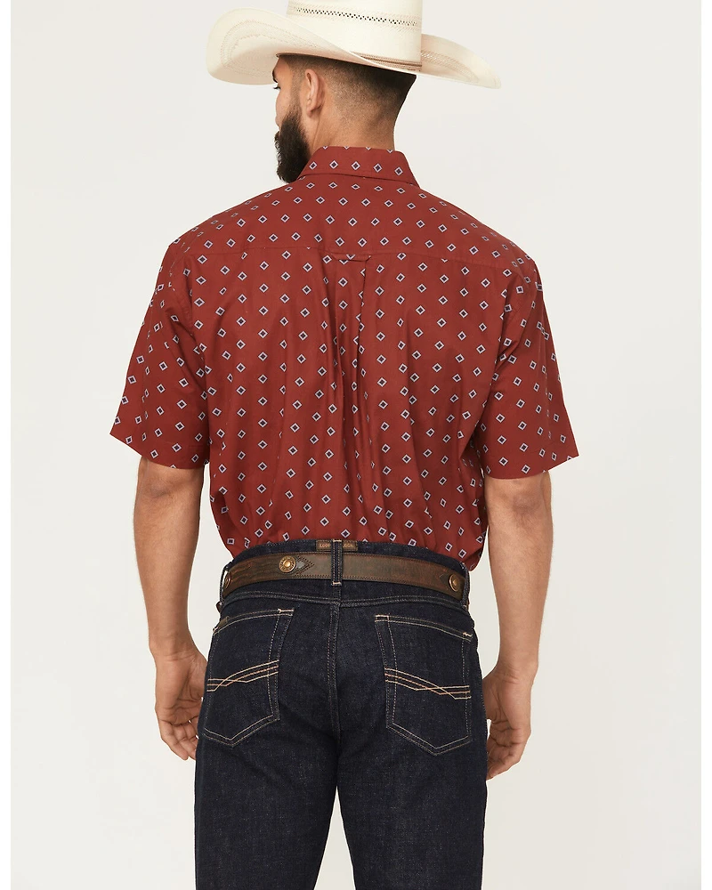 Roper Men's Amarillo Geo Print Short Sleeve Button-Down Western Shirt