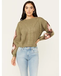 Rock & Roll Denim Women's Southwest Sleeve Long Sweater