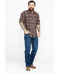 Outback Trading Co. Men's Plaid Print Laramie Perf. Long Sleeve Western Shirt