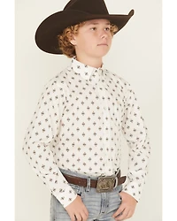 Ariat Boys' Classic Geo Print Long Sleeve Button-Down Western Shirt