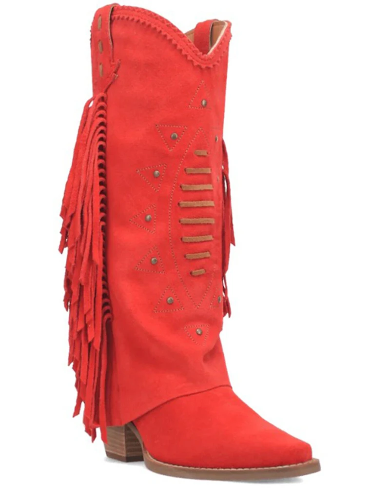 Dingo Women's Spirit Trail Fringe Tall Western Boots - Snip Toe