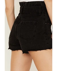 Velvet Heart Women's Paper Bag Tie Waist High Rise Shorts