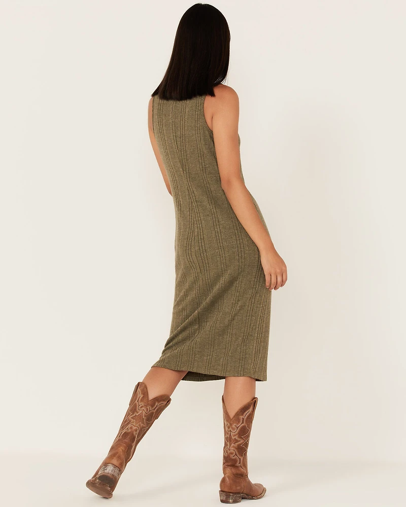 Cleo + Wolf Women's Ribbed Tank Midi Dress