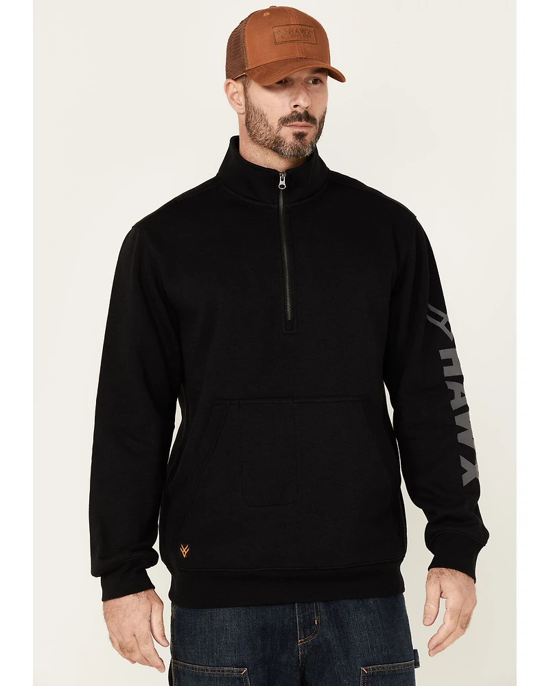 Hawx Men's Black Primo 1/4 Zip Work Fleece Pullover