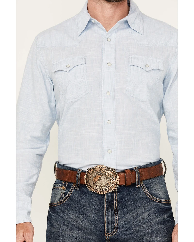Wrangler Retro Men's Solid Long Sleeve Snap Western Shirt