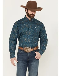 Cinch Men's Paisley Print Long Sleeve Button-Down Western Shirt