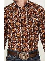Cody James Men's Row Boat Southwestern Print Long Sleeve Snap Western Shirt