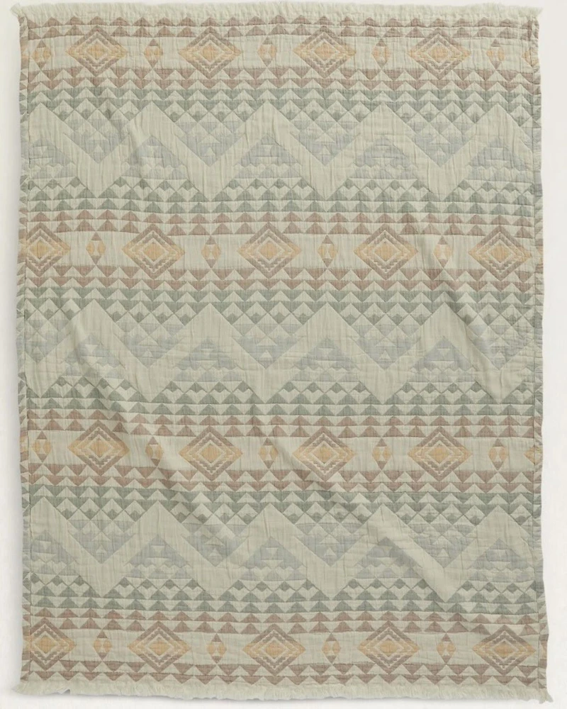 Pendleton Highland Peak Fringed Cotton Throw Blanket