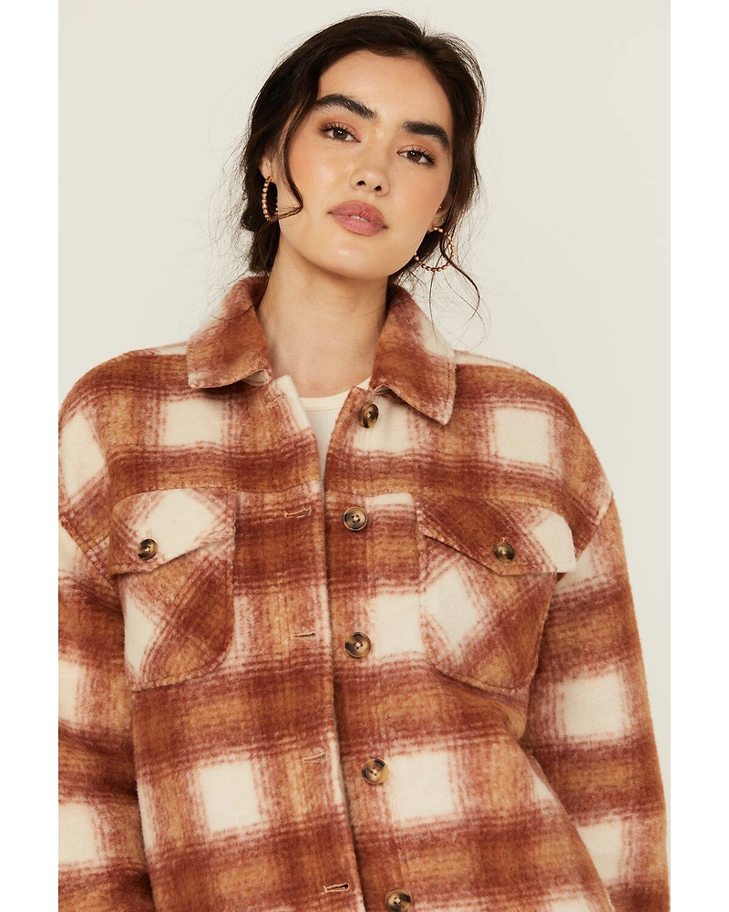 Cleo + Wolf Women's Cole Plaid Print Shacket