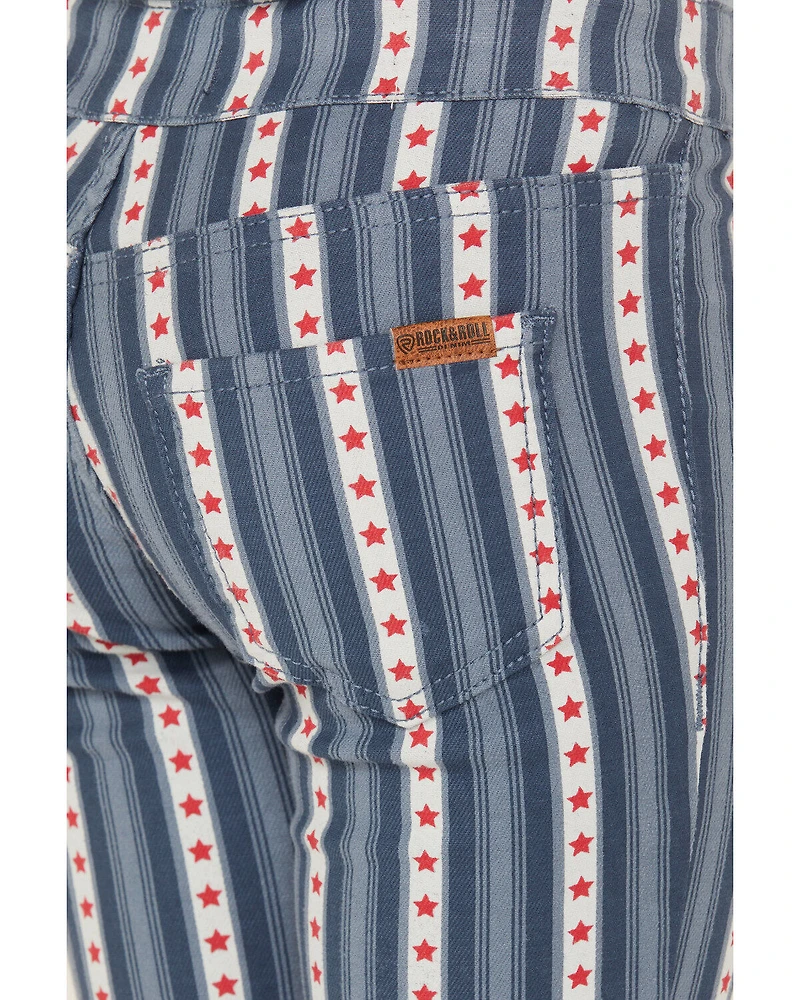 Rock & Roll Denim Americana Striped Flare Jeans
