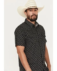 Moonshine Spirit Men's Only Road Floral Print Short Sleeve Snap Western Shirt