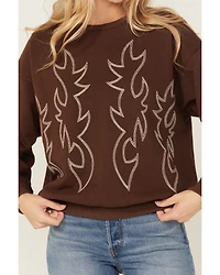 Blue B Women's Boot Stitch Crewneck Sweatshirt