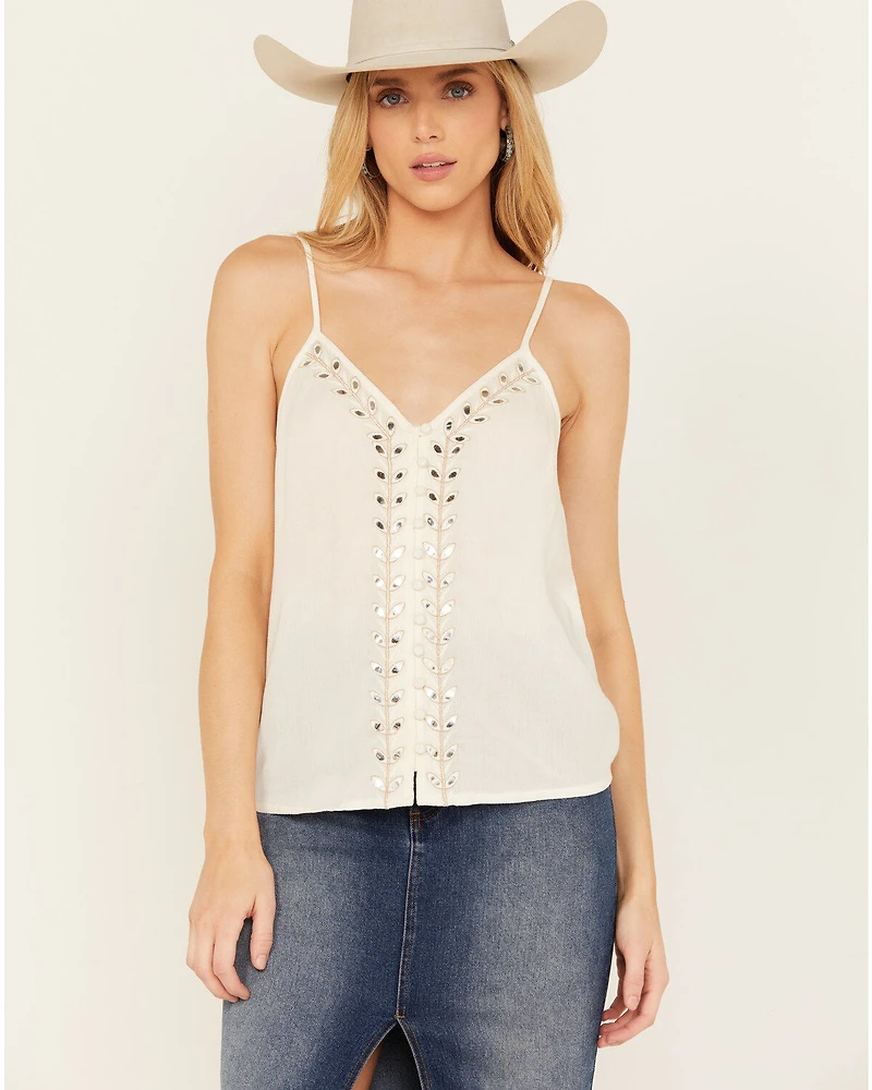 Shyanne Women's Embellished Crinkle Cami Tank