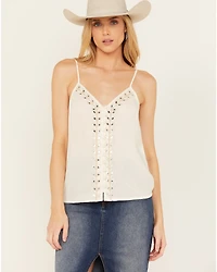 Shyanne Women's Embellished Crinkle Cami Tank