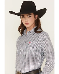 Cinch Women's Geo Print Long Sleeve Button-Down Stretch Western Shirt