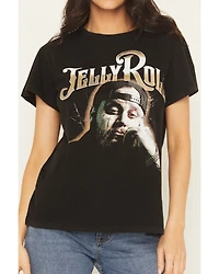 People of Leisure Women's Jelly Roll Face Short Sleeve Graphic Tee