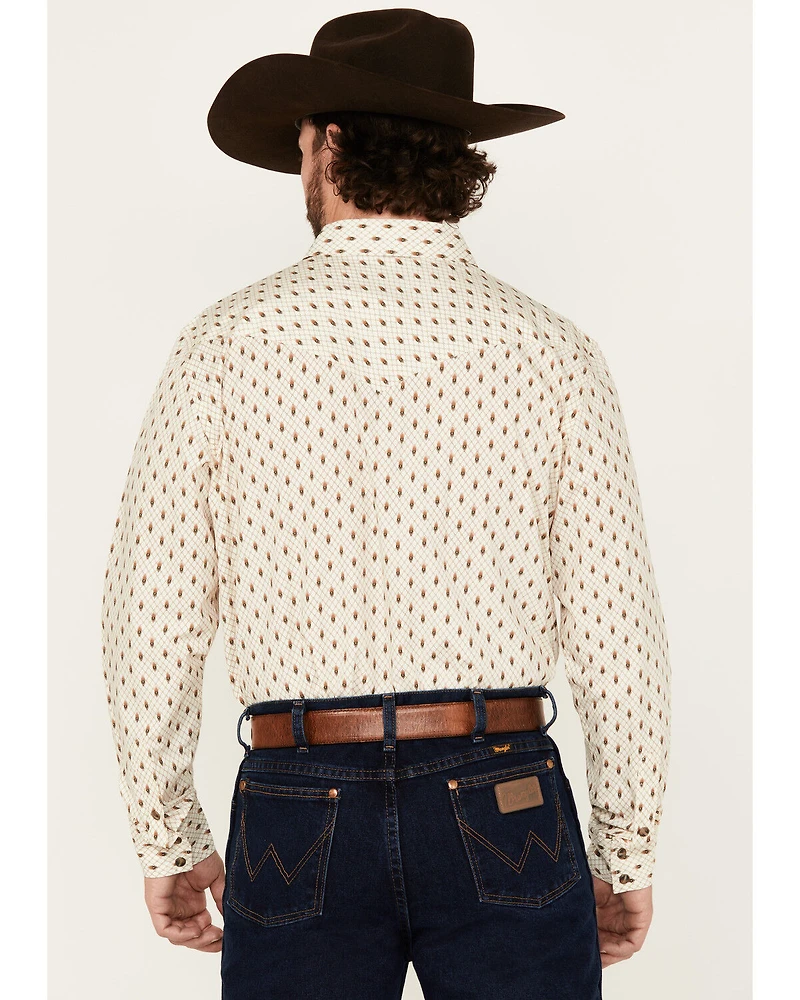 Gibson Trading Co Men's Firefly Geo Print Long Sleeve Snap Stretch Western Shirt