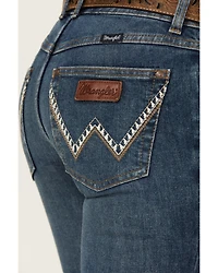 Wrangler Retro Women's Mae Medium Wash Mid Rise Stretch Bootcut Jeans