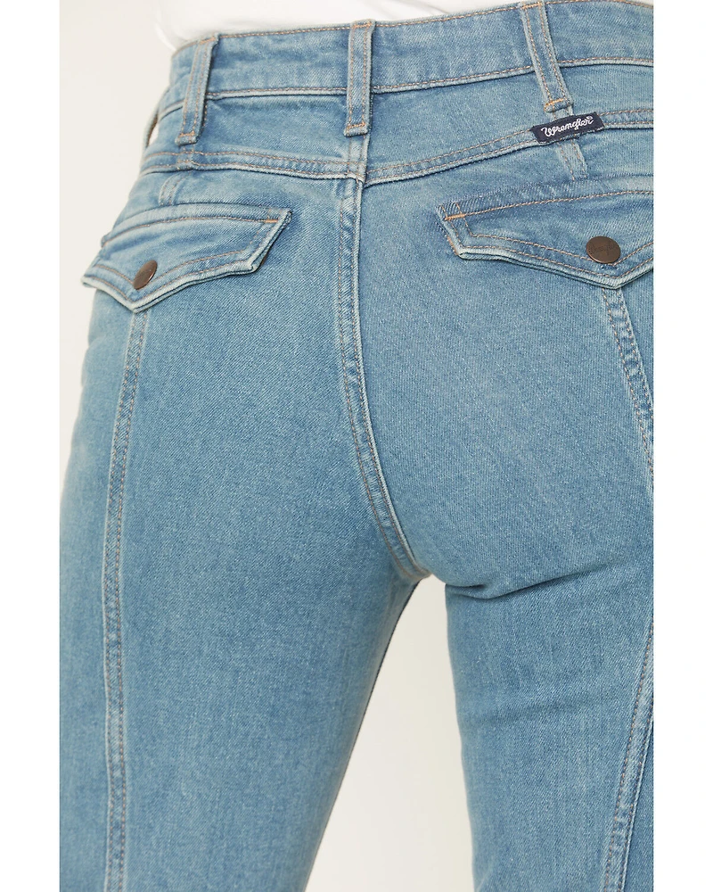 Wrangler Retro Women's Bailey Light Wash High Rise Stretch Trouser Jeans
