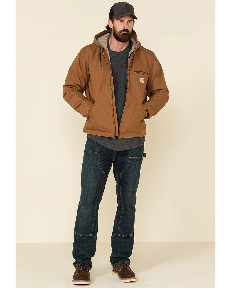 Carhartt Men's Washed Duck Sherpa Lined Hooded Work Jacket - Big & Tall